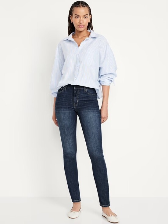 Old Navy Denim - Old Navy Women's Dark Blue Stretch Rockstar Supper Skinny Jeans